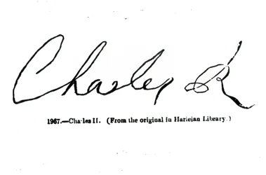 Unterschrift von Karl II. (1630-85)
